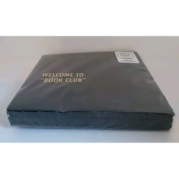 Pretty Alright Goods Welcome To "Book Club" Cocktail Napkin 20 Napkins Black USA - Picture 4 of 5